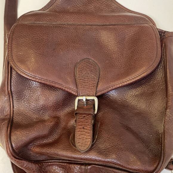 Women’s Brown Unbranded One Strap Backpack Clasp Closure Silver-Tone Hardware main image 6